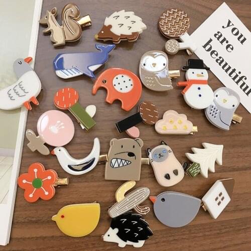 2Pcs / Set Mori Girl Hair Clip ins Japanese Cartoon Bangs Hair Accessories