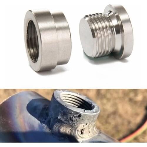 2pcs M18 x 1.5 O2 Oxygen Sensor Stainless Steel Weld On Bung Plug Nut Cap Kit