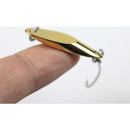 2pcs Metal Spinner Spoon Fishing Lure Hard Baits Artificial Sequins Wobblers gold with Single Hooks Horse bait fishing tackle