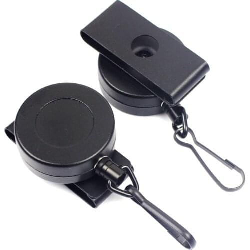 6cm/2.36" Telescopic Steel Wire Rope Key Anti Lost Tool With Carabiner Secure Belt Buckle