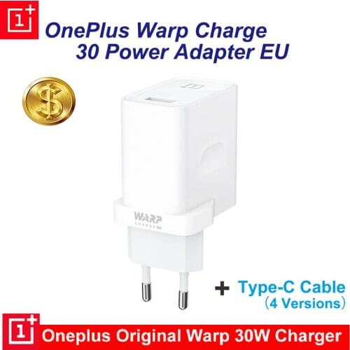 OnePlus Warp Charge 30 Power Adapter EU 30 Power Bundle Charger EU Charger Cable Quick Charge 30W For OnePlus 7 7T Pro