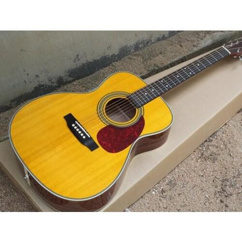 Blonde top 000 28 Parlor acoustic guitar yellow top 40 inches 00028 acoustic electric guitar free shipping OM28 guitar