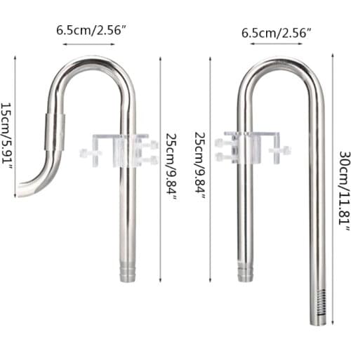 Aquarium Water Fish Tank Filter Inflow Outflow Lily Pipe Stainless Steel Tube M68E