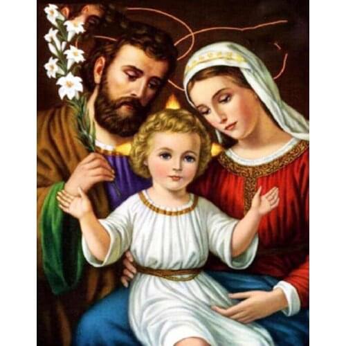 Diamond Painting With Square Stone Religious Rhinestone Diamond Embroidery Icon Diamond Mosaic Sale Family Beads