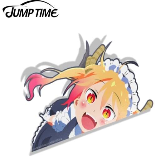 Jump Time 13cm x 7.3cm Car Stickers Miss Kobayashi Anime Decal Funny Car Styling Sticker Waterproof Auto Motor Decor Graphics