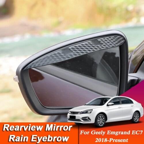 Car-styling For Geely Emgrand EC7 2018-2022 Carbon Fiber Rearview Mirror Eyebrow Rain Shield Anti-rain Cover External Accessory