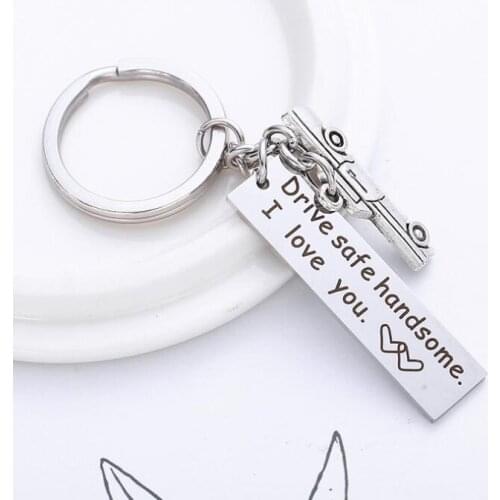 Stainless Steel Keychain Grandpa Dad Engraved Charm with Hammer Wrenh Tool Keychains Key Ring Gifts for Fathers Day Keyring