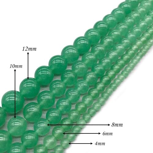 Natural Stone Bright Green Jade Loose beads Round Charm BeadsFitMulti-purpose Jewelry Making 4 6 8 10 12MMPick Size J349