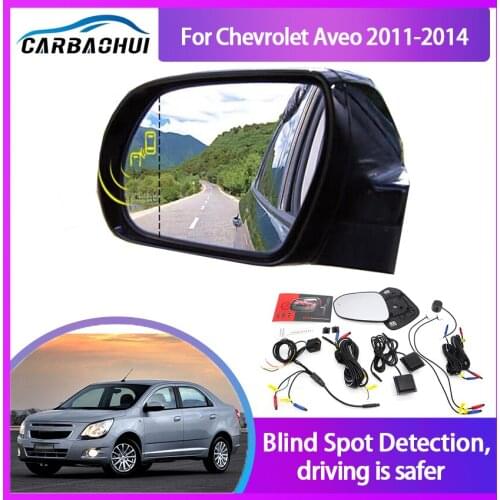 For Chevrolet Aveo 2011-2014 BSM BSD Blind Spot Monitoring System 24GHZ Millimeter Waves Radar Sensor Mirror LED Light Warning