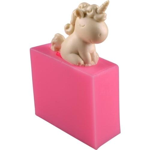 Sweet unicorn mold turn over sugar silicone mold aromatherapy gypsum mould