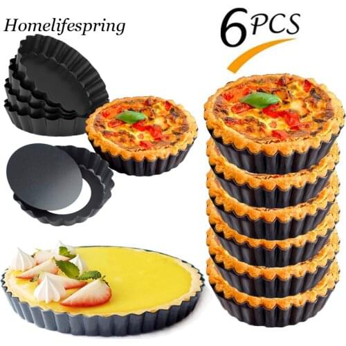 10cm Mini Pie Muffin Cupcake Pans Non-Stick Tart Quiche Flan Pan Molds Pie Pizza Cake Mold Removable Loose Bottom Round Bakeware