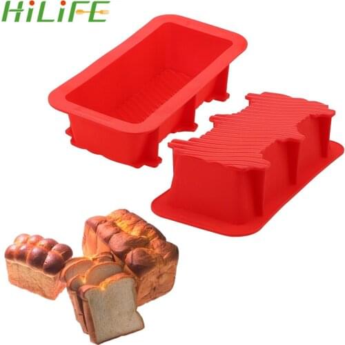 HILIFE French Bread Pan Cooking Tools Rectangle Mould Baking Tools for Cakes Silicone Non Stick Cake Bread Mold Bakeware