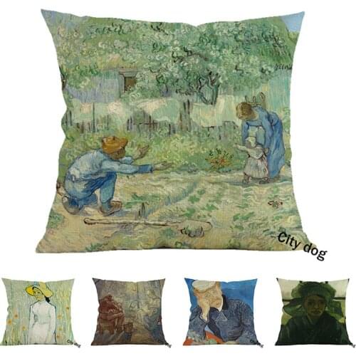 Dutch Impressionist painter First Steps (after Millet) Painting art Cotton and linen square pillow Cushion cover Home sofa Decor
