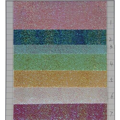 130cm x 90cm PU artificial leather laser small stone pattern holographic rainbow fabric
