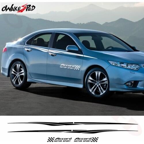 Racing Stripes Car Body Door Side Sticker For Honda-Accord Sedan Sport Styling Exterior Accessories Waist Line Decals