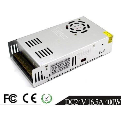 DC 24V Power Supply Led Driver 16.5A 400W Transformer 110V 220V AC To DC24V Power Adapter for Led Strip Lamp CNC CCTV Stepper