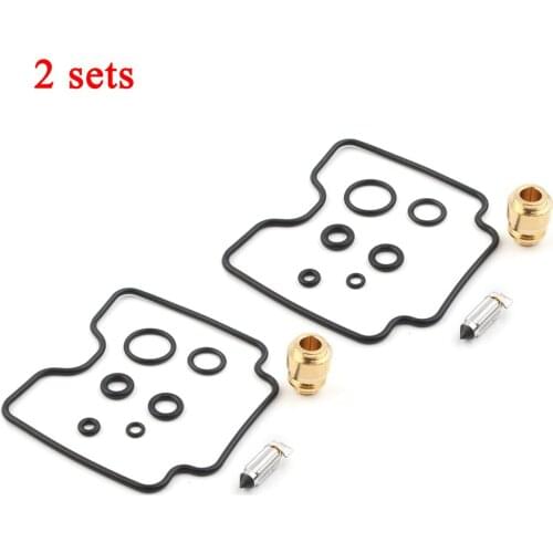 2Sets MotorcycleLower Bowl Carb Carburetor Rebuild Kits For Yamaha XVS1100 V-Star VStar 1999-2006
