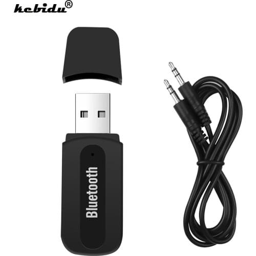 Kebidu USB Wireless Bluetooth Stereo Music Receiver Adapter Dongle 3.5mm Jack Audio Cable for Speaker for iPhone For xiaomi