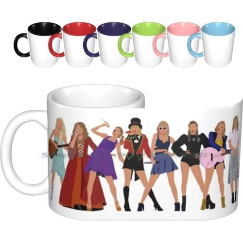 Eras With Folklore Ceramic Mugs Coffee Cups Milk Tea Mug Ages Cds Albums Singer Ts8 Creative Trending Vintage Gift Bottle Cup