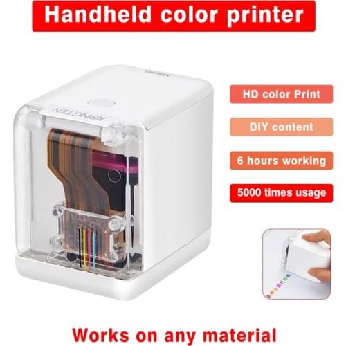 Kongten Mbrush Printer Mobile Color Mini Handheld Printer inkjet WIFI USB logo wireless Bluetooth A4 inkjet Phone printer #R30
