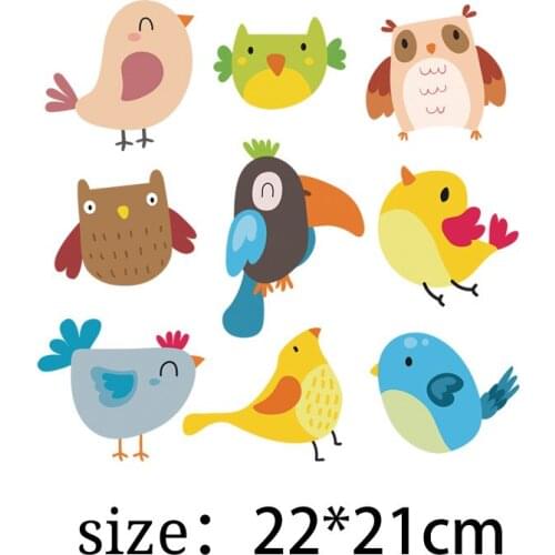 Colorful Animal Iron-on Transfers Patches for Clothing Textile Vinyl Thermo Stickers Applique Diy Heat Transfer Stripes Clothes