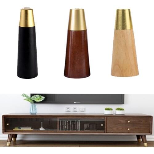Round Wooden Sofa Legs Chair Legs Kitchen Cabinets Foot Home Furniture Cone Bed Cabinet coffee table Tea table Replacement Feet