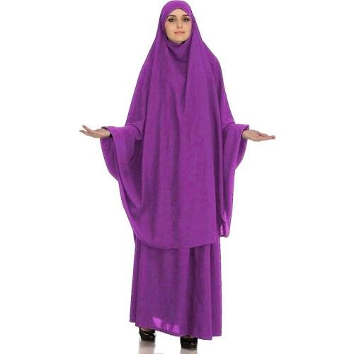 Muslim Burqa Abaya Women Hijab Dresses Prayer Garment 2 peices sets Burka Niqab Long Khimar Kaftan Robe Jilbab Islamic Clothing