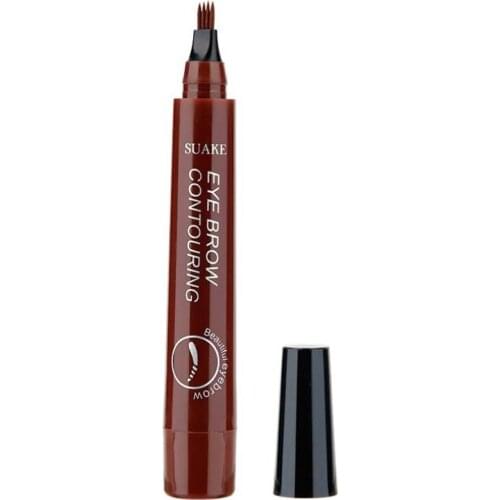 Natural Four Colors Eyebrow Waterproof Eye Brow Pen Smudge-proof Micro-Fork Professional Eye Beauty Liquid Eyebrow Pen YL