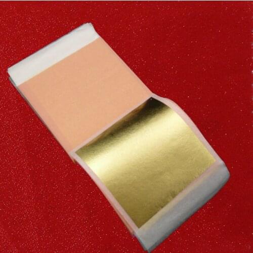 One transfer booklet of 25 sheets 8X8cm 99.99% Genuine gold leaf foil sheet 24k Patent Gold Leaf free shipping