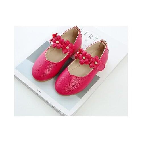 1-11 year Leather Girls Shoes Flowers Party Shoes For Baby Princess Shoes for Kids Children Flats Dress Shoe White Sandal