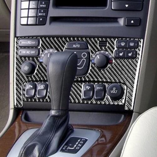 Fit For Volvo XC90 XC Classic 2003-14 Car Air Conditioning Button AC Panel Frame Trim Sticker Carbon Fiber Interior Accessories