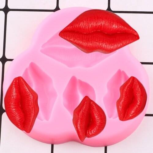 Lips Silicone Mold Cupcake Topper Fondant Molds DIY Party Cake Decorating Tools Chocolate Gumpaste Moulds Candy Clay Mould