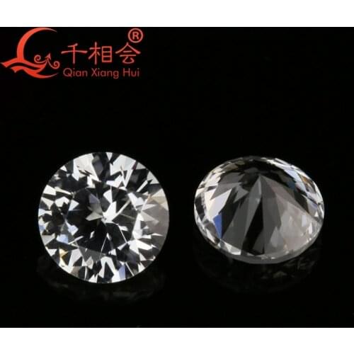 3.5mm to 8mm 12# white color round shape syntheitc corundum loose stone