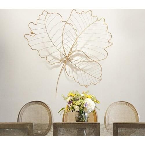 Modern European Maple Leaf Openwork Iron Background Wall Hanging Creative Wall Decoration Home Club Metal