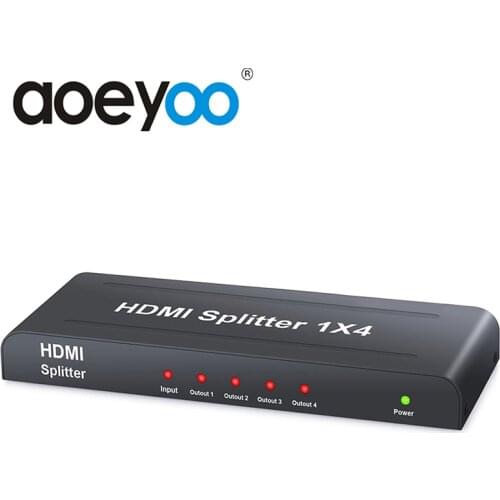 AOEYOO HDMI Splitter 1X4 Converter Adapter 1080P Amplifier HDMI Switch 1 in 4 Out HDMI Converter adapter For TV