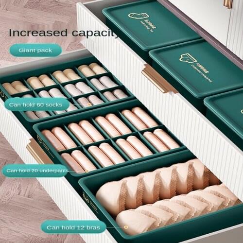Underwear Storage Box Household Drawer Wardrobe Compartment Artifact Light Luxury Socks Panties Three-in-one Storage Box