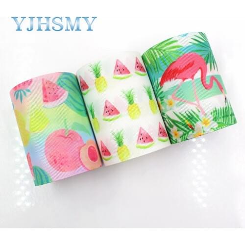 YJHSMY,G-18809-917,75 mm 5 Yards watermelon cartoon Ribbons Thermal transfer Printed grosgrain Wedding Accessories DIY material