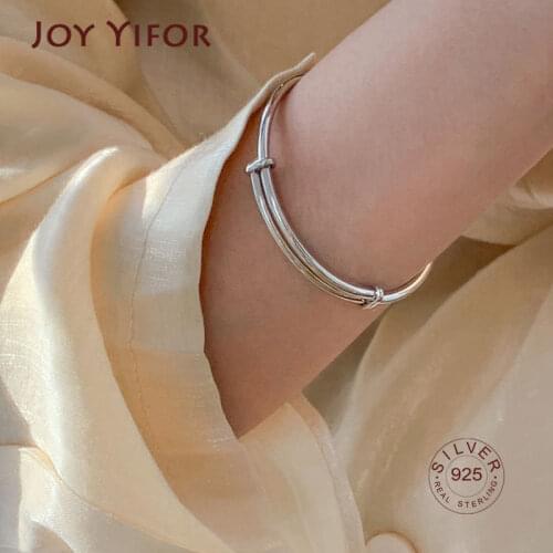925 Sterling Silver Pull-out Adjustable Bracelet Female Retro Simple All-match Creative Trendy Jewelry Accessories