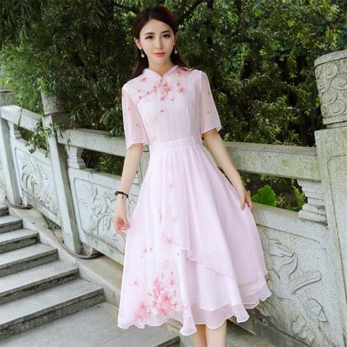High Quality Explosions Leisure Print Retro matching Dresses Women Summer Casual Dress