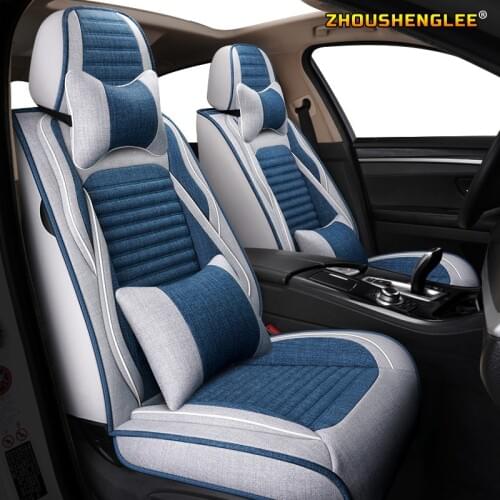 ZHOUSHENGLEE FLAX car sear covers for Peugeot 206 206CC 207 301 307 308 408 508 3008 car interior accessories covers