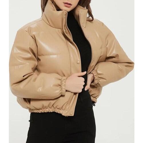 Winter warm women coats 2021 winter warm short jackets zipper pockets casual coats female fashion pu leather jacket women