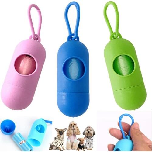 1Pc New Pill Shape Pet Dog Poop Bag Dispenser Waste Garbage Bags Carrier with Cat Dog Waste Poop Bag dog Trash Cleaning Supplies
