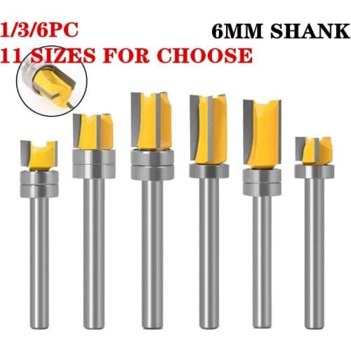 1PC 6mm Shank Template Trim Hinge Mortising Router Bit Straight End Mill Trimmer Cleaning Flush Trim Woodworking Tenon Cutter