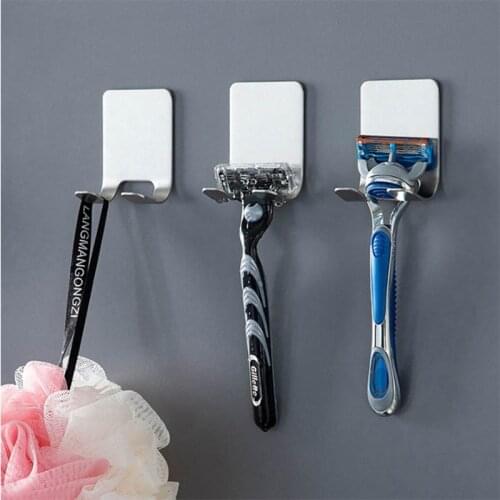1PCS Shaving Razor Holder Stainless Steel Punch Free Razor Rack Wall Men Shaving Shaver Shelf Storage Hook Bathroom Accessories
