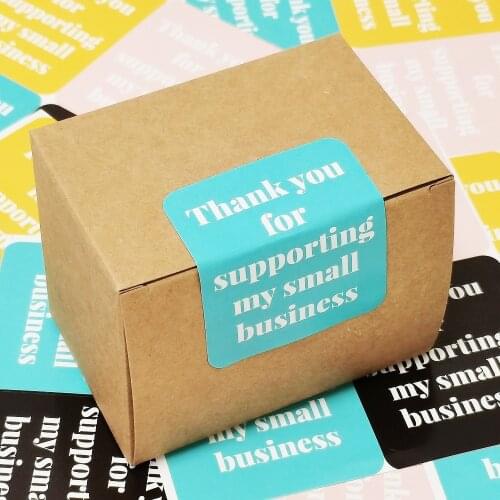 100 Pcs 5*6 CM, 4 Colors Thank You For Support My Small Business Stickers Labels For Baking Party Wedding Birthday Gift Package