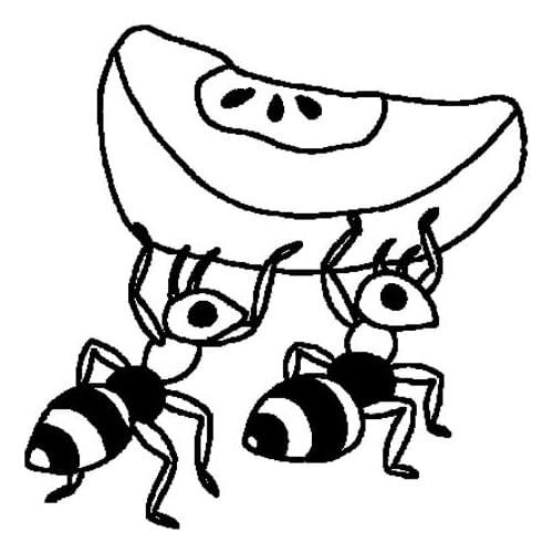 14.5CM*14.5CM Cute Ant And Their Food Dazzling Vinyl Decal Lovely Car Sticker Black/Silver C19-0749