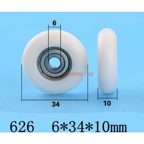 2019 Limited Time-limited Plastic 626 Roller Bearing Pulley European Standard 3030 Aluminum Rail Guide Pom / Nylon 6*34*10mm