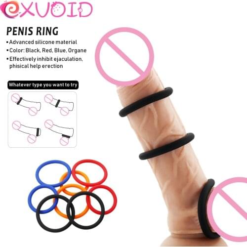 EXVOID 3Pcs Lock Sex Shop Delay Ejaculation Cock Silicone Rings Penis Erection Ring Enlargement Adult Porducts Sex Toys for Men