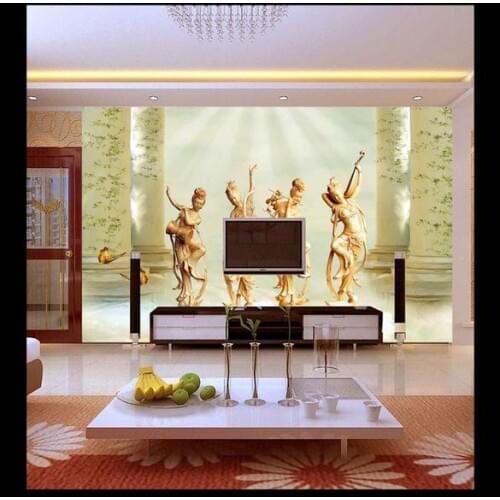 3D photo wallpaper custom 3d wall murals wallpaper Woodcarving background of the four most beautiful women wall 3d wallpaper