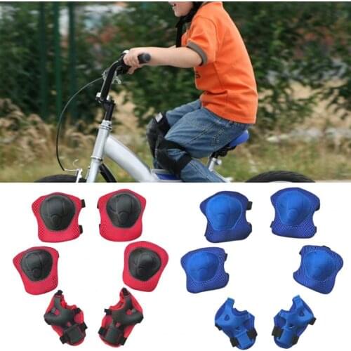 6Pcs/Set Kid Protective Gear Breathable Sponge Shock-absorbent Skating Protective Gear for Ice Skating Elbow pads Knee Protector